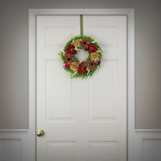 17" Spring Blooms Floral Wreath